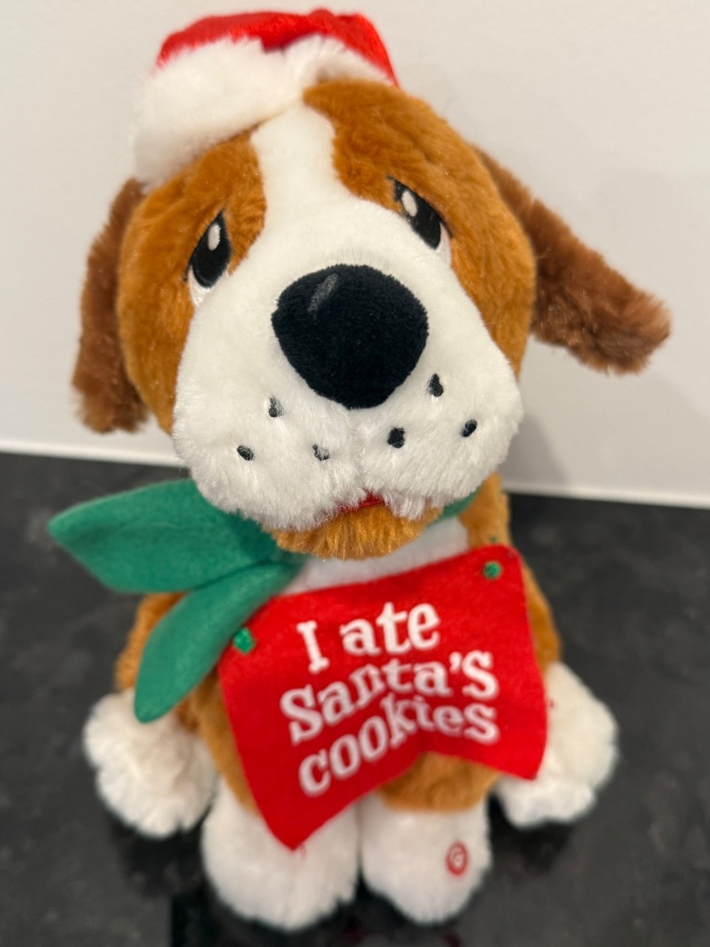 Gemmy Singing Dog Santa's Cookies Elvis Blue Christmas Feliz Naughty Dog VIDEO